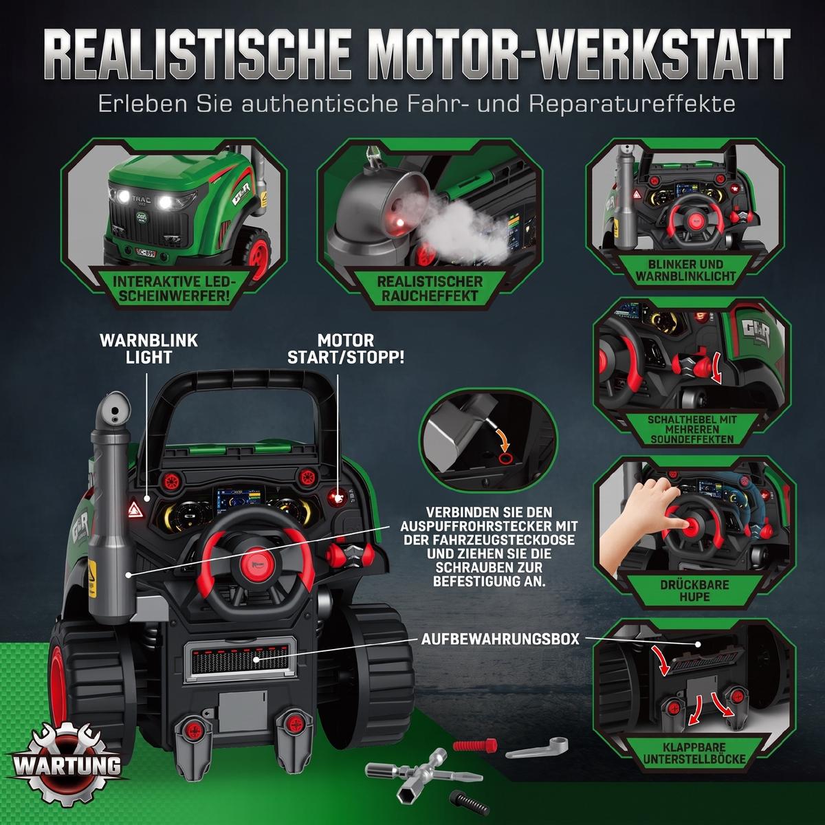 KINDER-MOTORSPIELZEUG Kunststoff Grün - Grün, Kunststoff (42/47/42cm) - AIYAPLAY