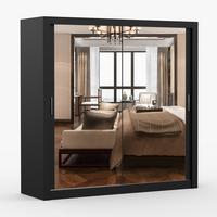 KLEIDERSCHRANK Milan 203 cm, 203/215/64, 2-türig, schwarz - Schwarz, Holzwerkstoff (203/215/64cm) - imoebel24