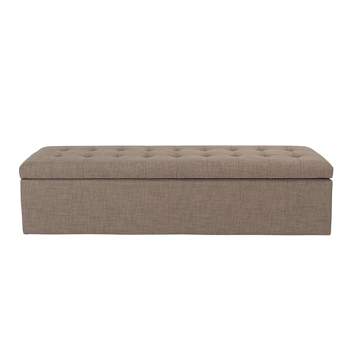 AUFBEWAHRUNGSBANK Kasten mit Stoff Beschichtung Vatikanischen Taupe - 140/44/39 cm - Taupe, Textil (48/39/48cm) - Signature