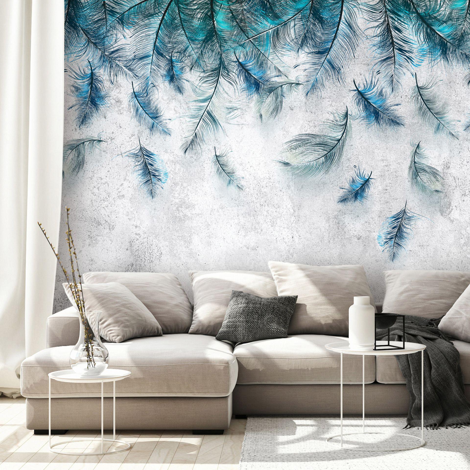 SELBSTKLEBENDE FOTOTAPETE 147/105 cm - Blau/Grau, Kunststoff/Textil (147/1cm) - KUNSTLOFT