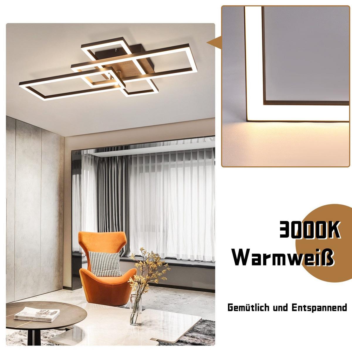 LED-DECKENLEUCHTE Gaines 64.3/35/9.5 cm - Schwarz, Metall (64.5/35/9.5cm) - Nettlife