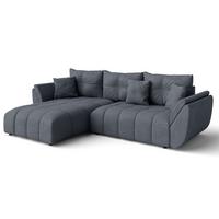 ECKSOFA L Form Verciani Grau 280/190/91 cm mit Schlaffunktion - Schwarz/Grau, Kunststoff/Textil (280/190cm) - AX Living