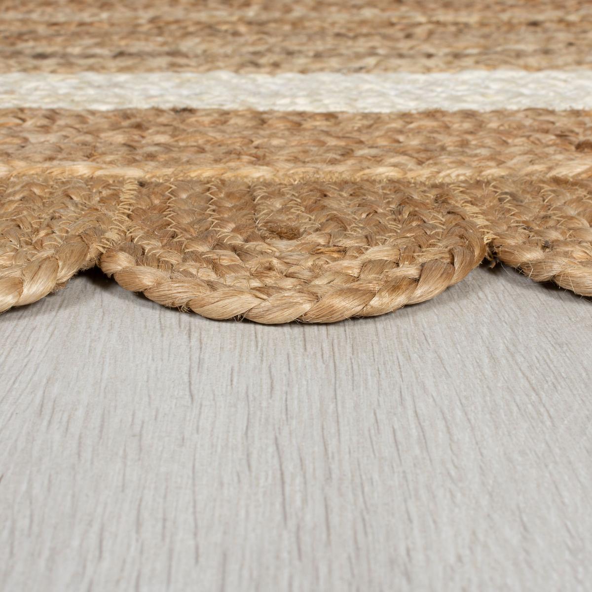 JUTETEPPICH handgewebt PLYM, geometrisch, Braun-Beige, 160 x 230 cm - Braun, Naturmaterialien (230/160cm) - KADIMA DESIGN