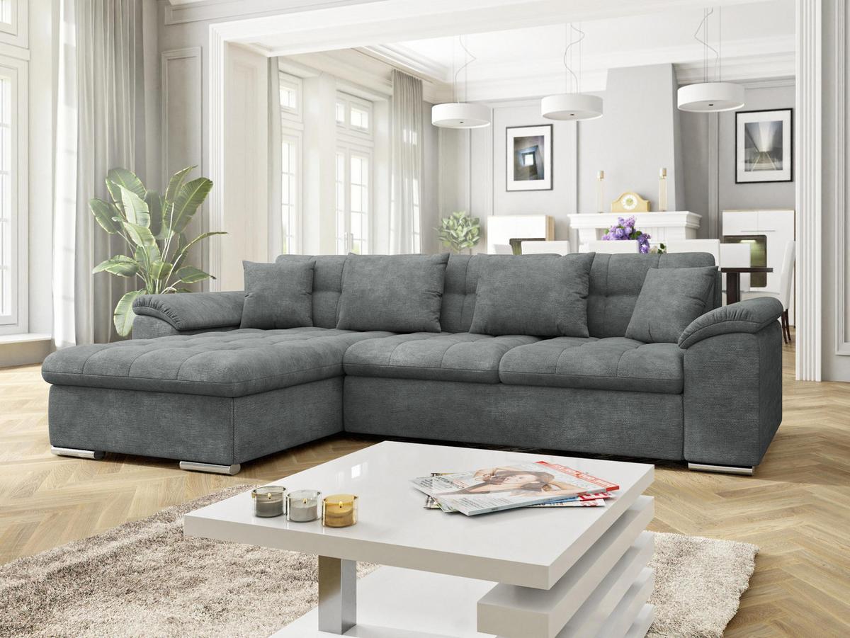 ECKSOFA Diana, Seite: Links - Dunkelgrau, Holz/Textil (280/160cm) - MIRJAN24