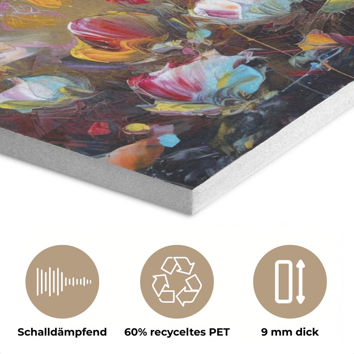 AKUSTIKBILD Blumen - Kunst - Natur - Ölgemälde Wanddeko 70x50 cm - Multicolor, Kunststoff (70/50/0.9cm) - MuchoWow