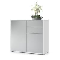 KOMMODE Ben Front in Hellgrau Seidenmatt - Greige, Holzwerkstoff (79/74/36cm) - Vladon