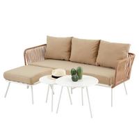 GARTENMÖBEL MYKONOS - Beige/Weiß, Metall - IDIMEX