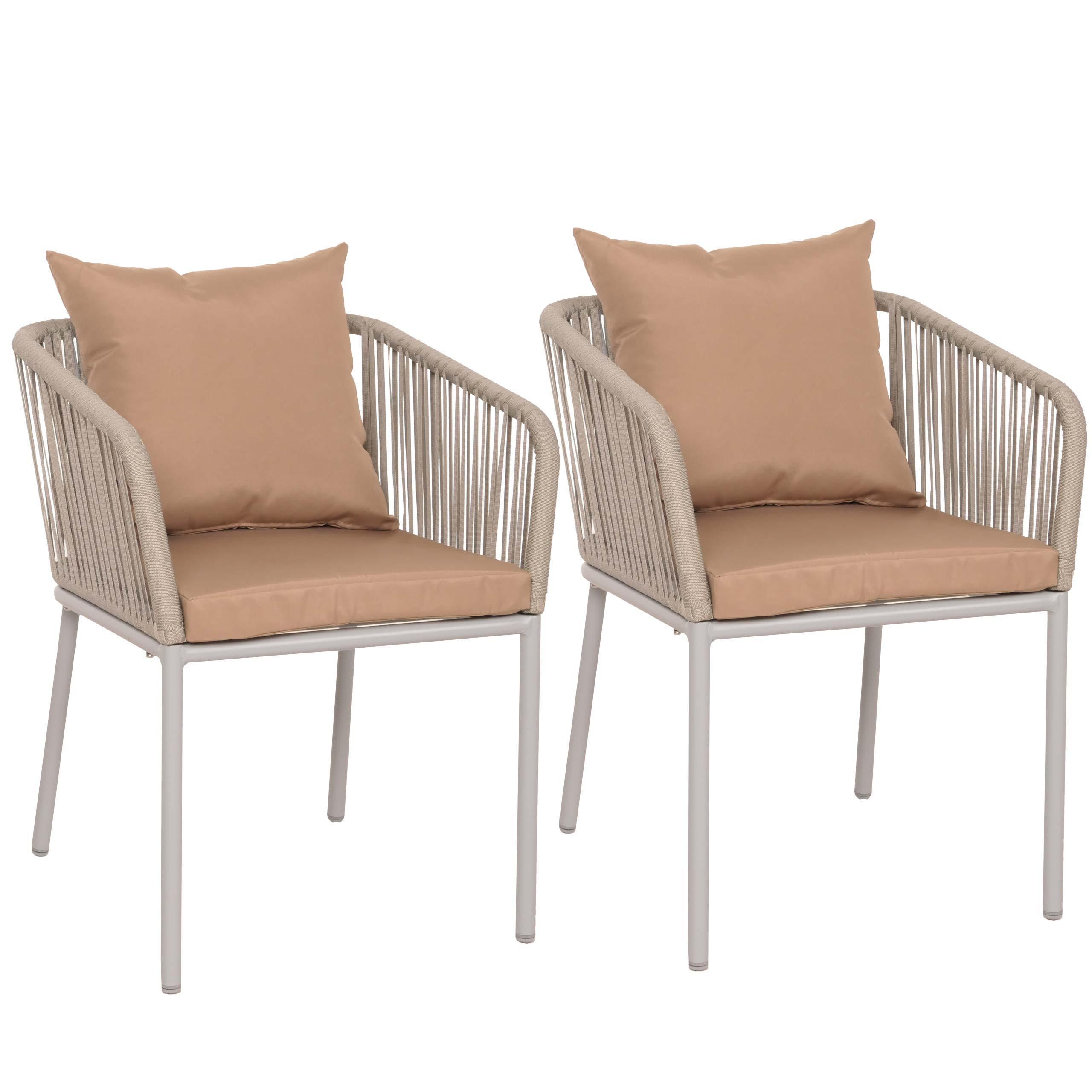 GARTENSTUHL Grau, Taupe - Taupe/Grau, Textil (55/75/55cm) - MCW