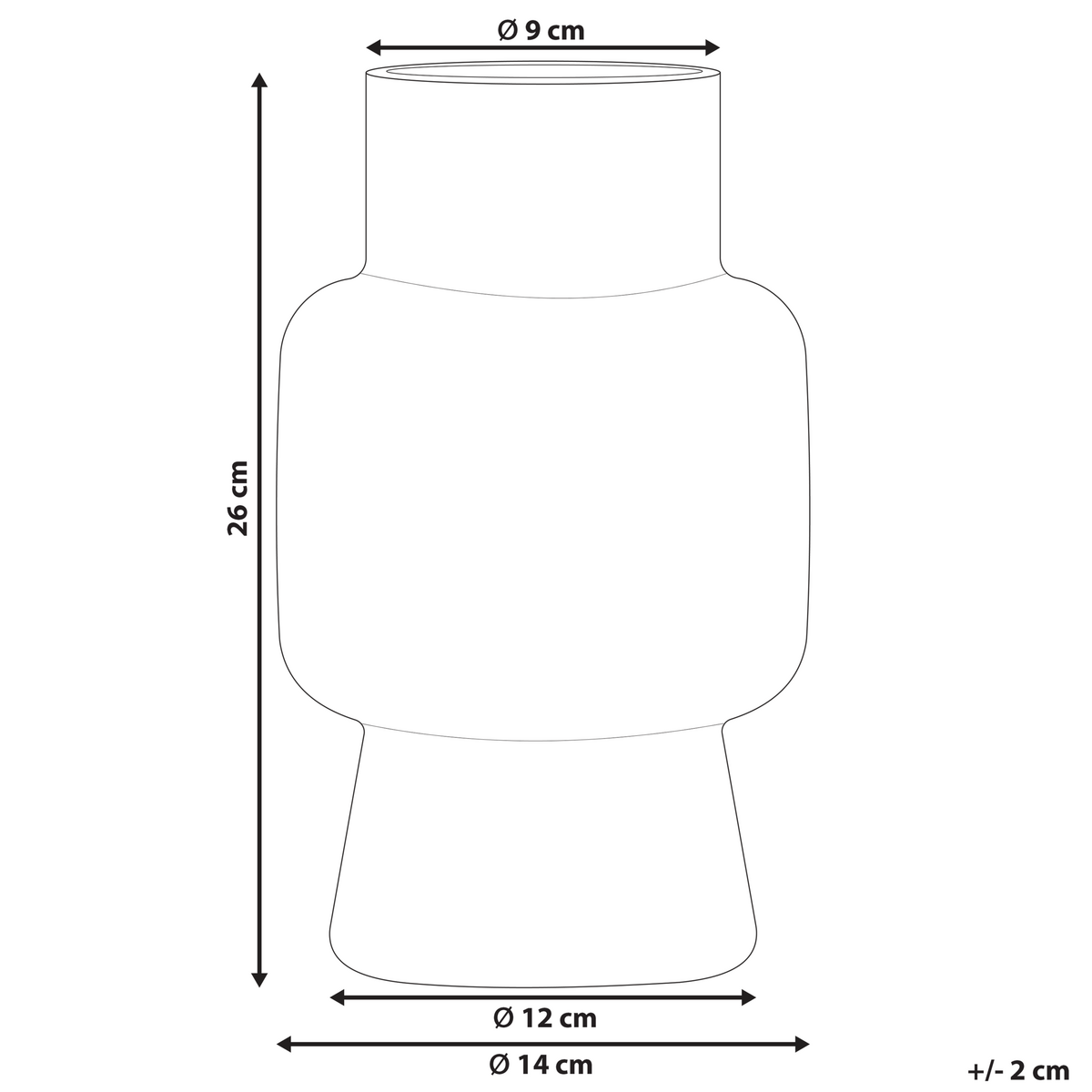 BLUMENVASE Glas grau Megalo - Grau, Glas (26cm) - Beliani