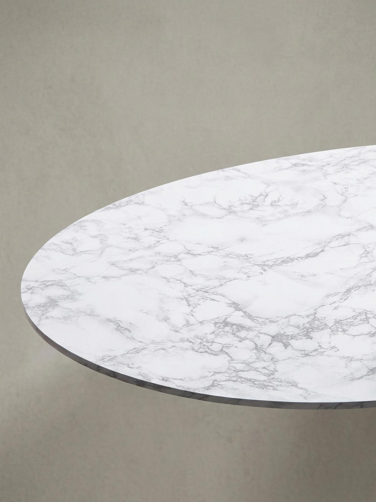 COUCHTISCH Oval in Marmor-Optik mit goldfarbenem Gestell, Maße 120x40x60 cm - Goldfarben/Weiß, Holz/Metall (60/120/40cm) - KADIMA DESIGN