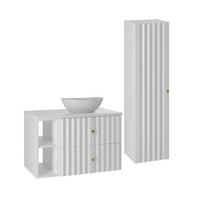 BADMÖBEL 80.6cm Izae 2er-Set Weiß - Weiß, Holzwerkstoff (80.6/52.2/46.5cm) - Petits-meubles