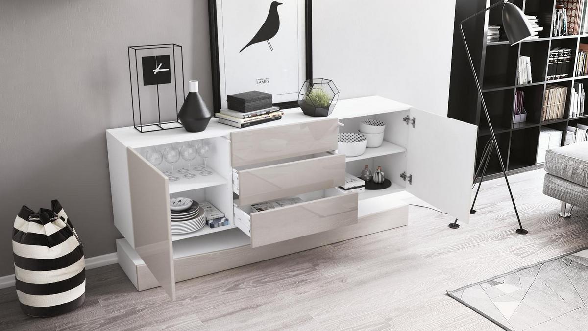 SIDEBOARD City Fronten in Eiche sägerau - Eiche San Remo, Holzwerkstoff (178/82/39cm) - Vladon