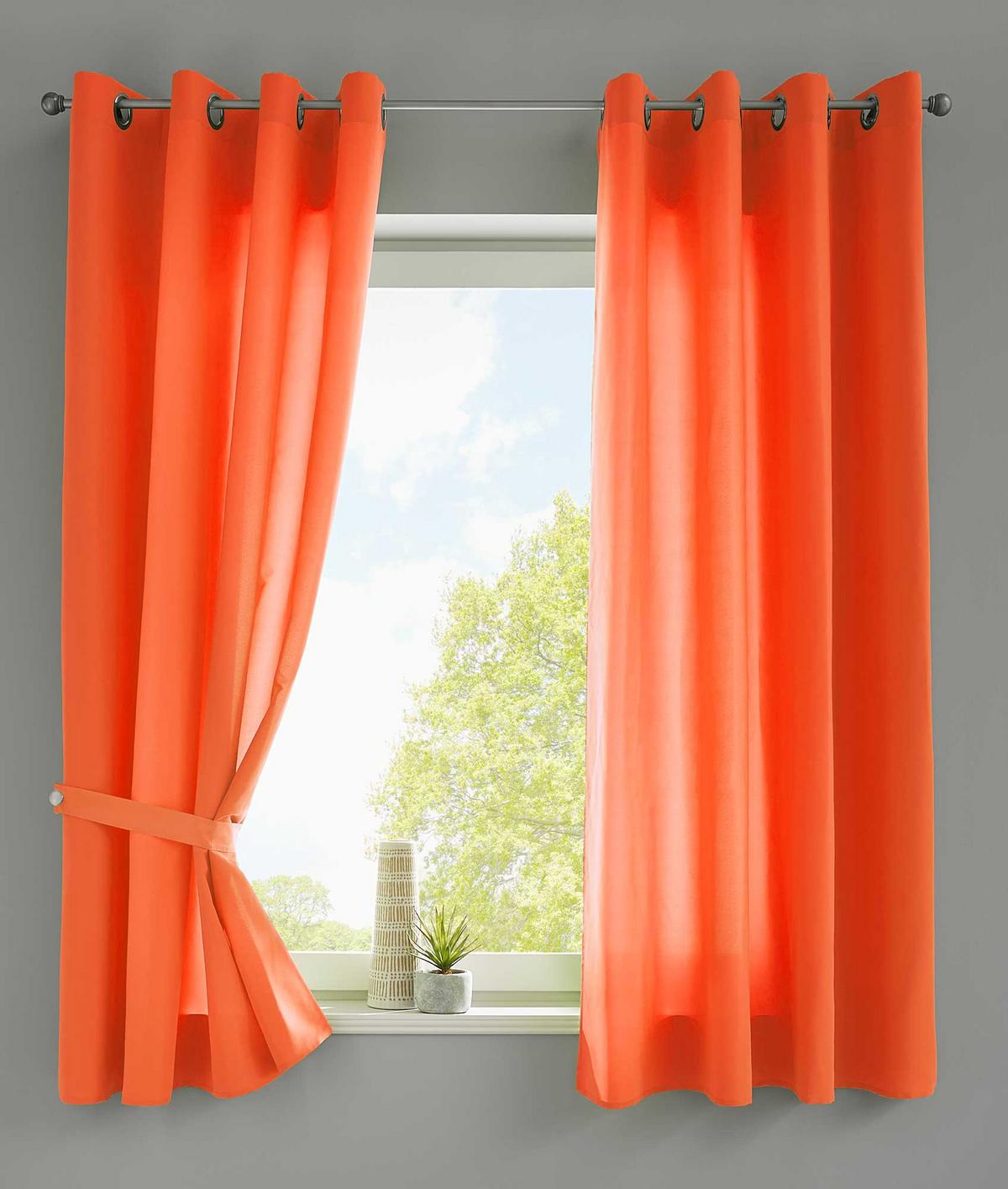 VORHANG 2ER SET BERLIN HxB 175x140cm Orange - Orange, Textil (140/175/175cm) - Gardinenbox