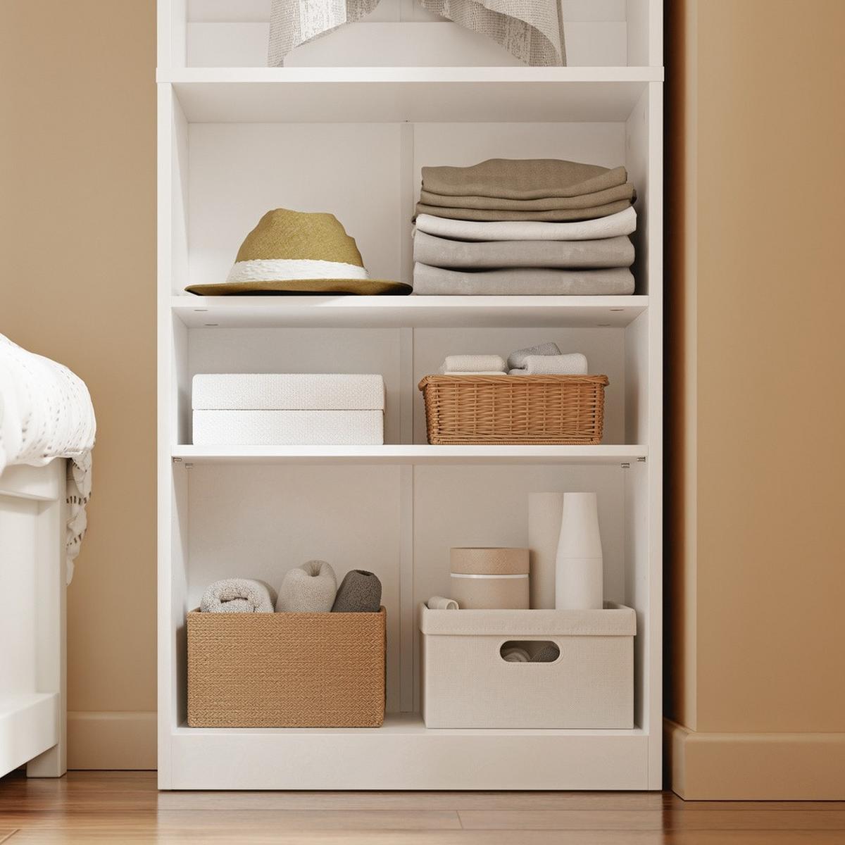 OFFENER Kleiderschrank mit Kleiderstange KSB02-W - Ahornfarben, Fell (55/187/25cm) - SoBuy