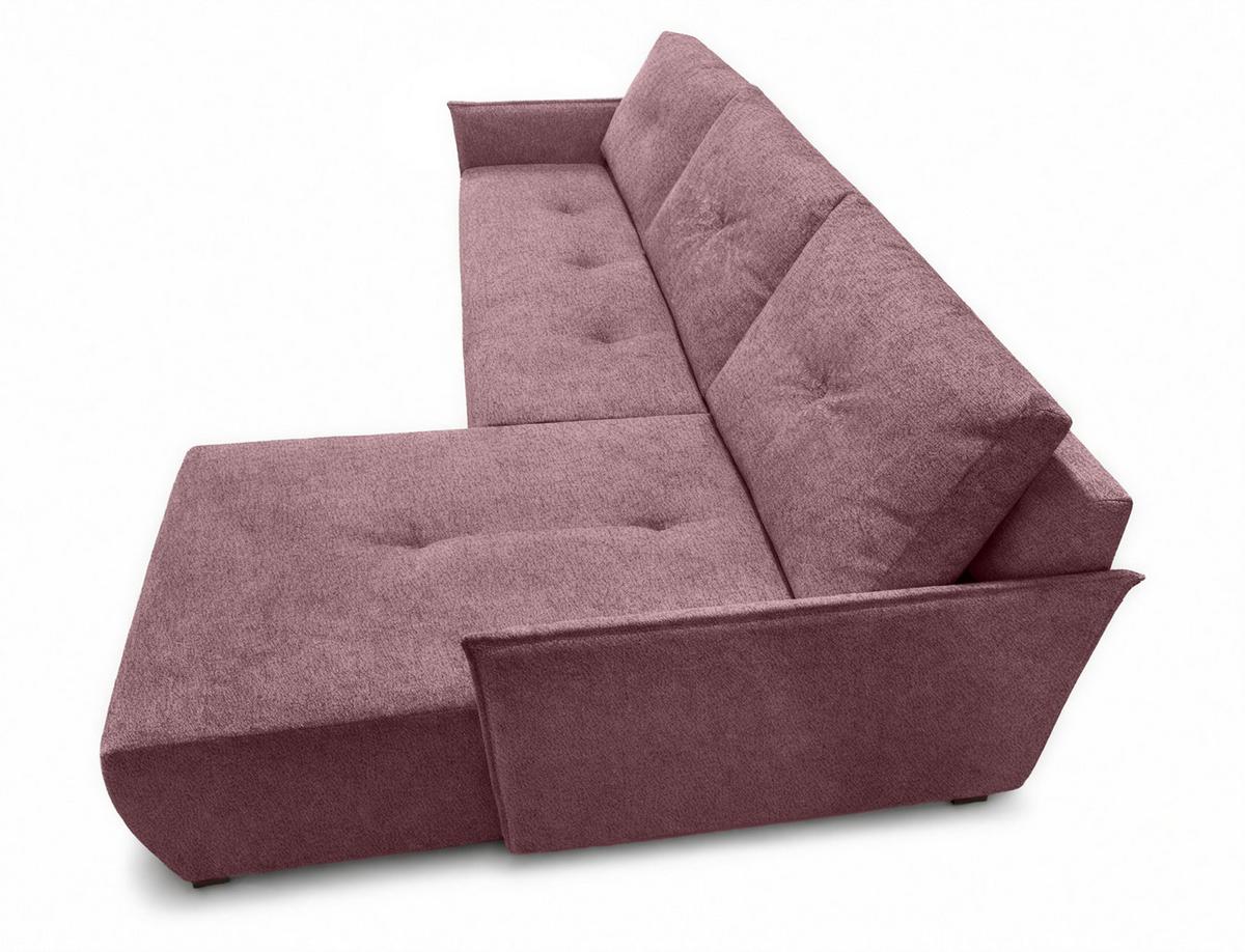 ECKSOFA L Form Damascus Rosa 212/143/88 cm Rechts mit Schlaffunktion - Schwarz/Rosa, Kunststoff/Textil (212/143cm) - AX Living