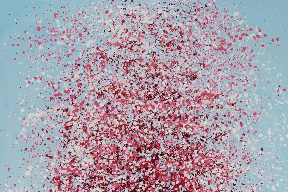 ACRYLBILD HANDGEMALT 80/120 cm - Blau/Pink, Holz/Textil (80/120cm) - KUNSTLOFT