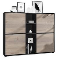 HIGHBOARD Cuba Türen in Eiche Nordic - Silbereichenfarben, Holzwerkstoff (130.5/105.5/35.5cm) - Vladon