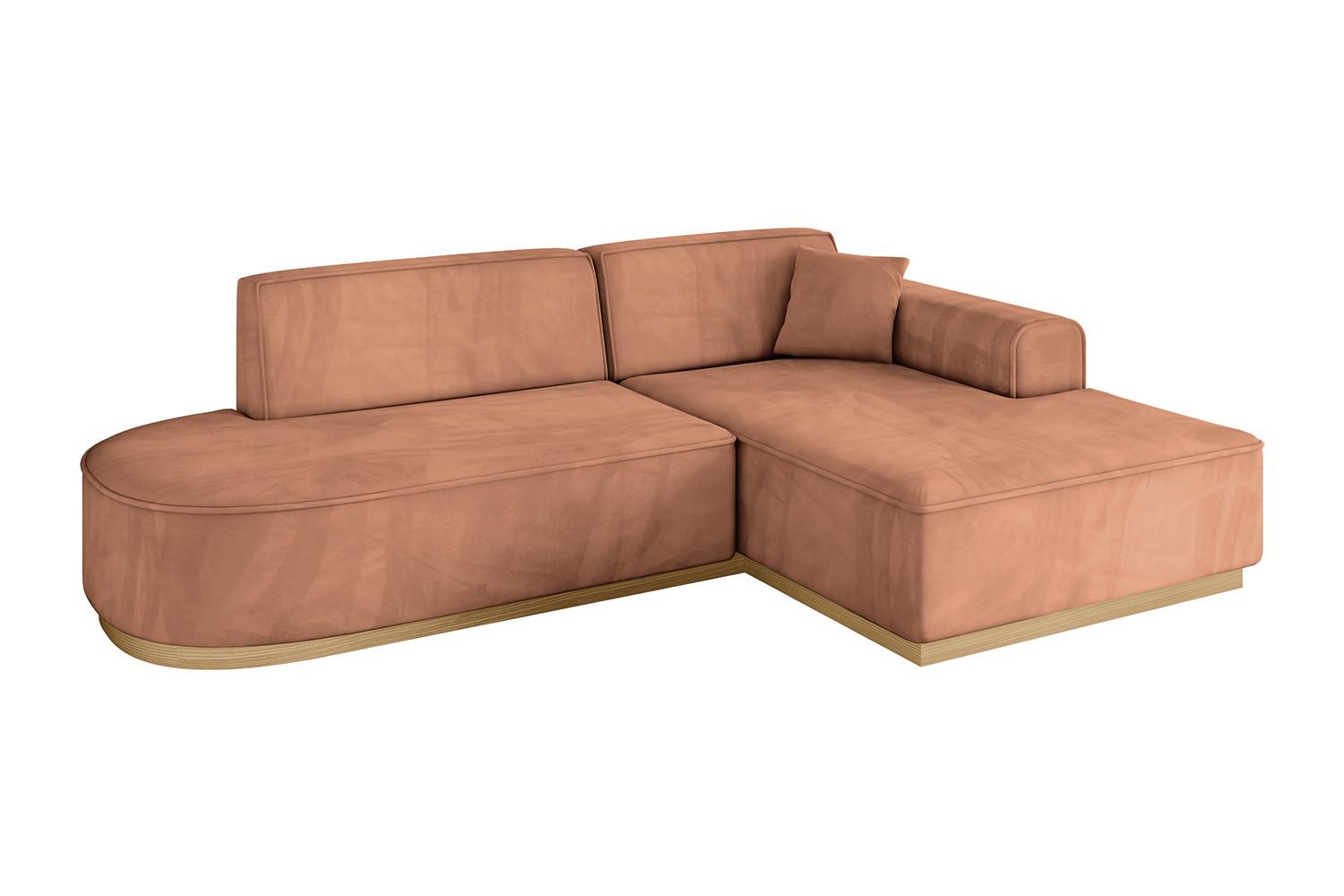 ECKSOFA Ottomane Rechts IREA-L1-v2 - 234x171x83 cm Koralle - Koralle, Holzwerkstoff/Textil (171/234cm) - ALTDECOR