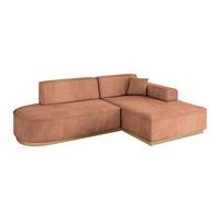 ECKSOFA Ottomane Rechts IREA-L1-v2 - 234x171x83 cm Koralle - Koralle, Holzwerkstoff/Textil (171/234cm) - ALTDECOR