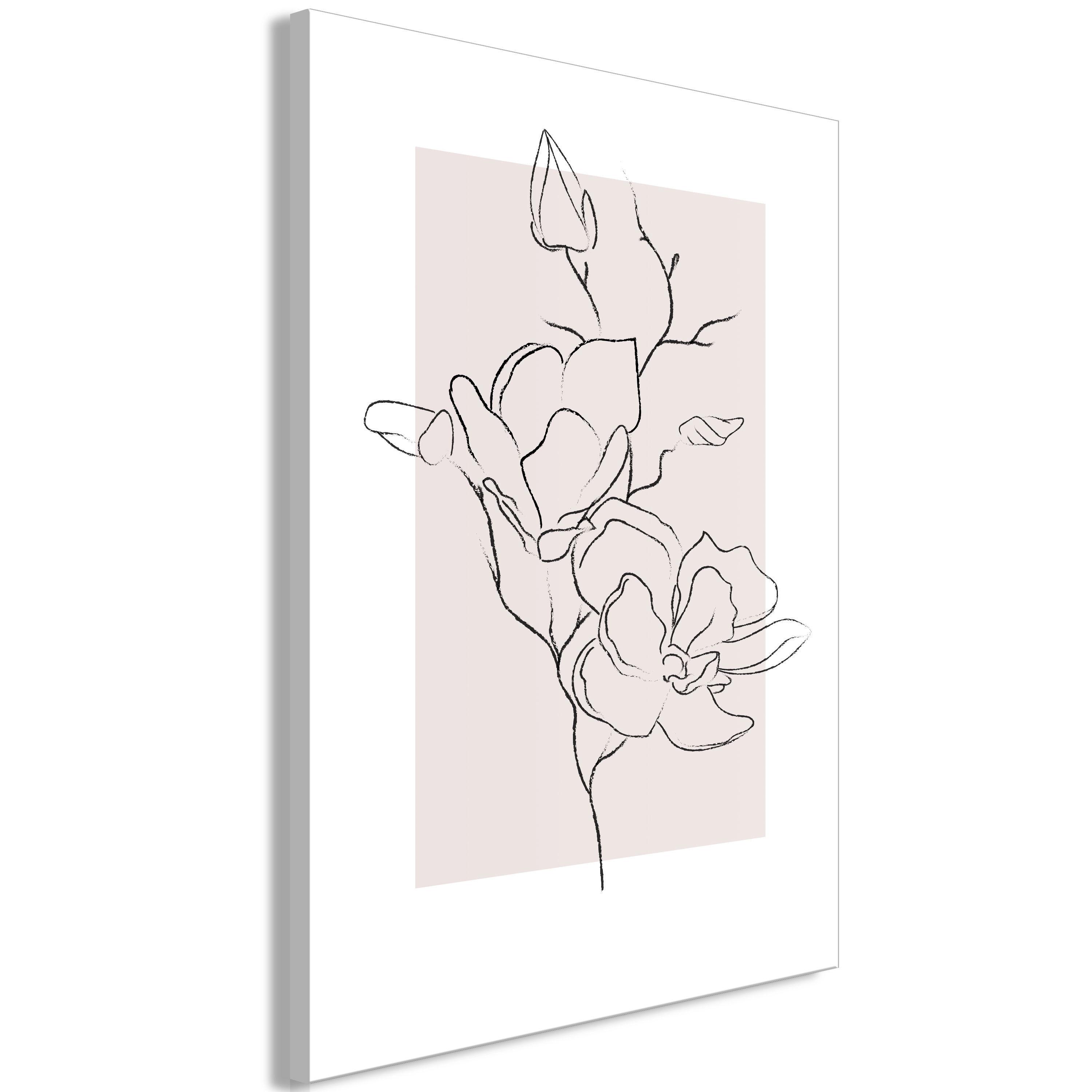 KUNSTDRUCK Rosa 40/60 cm - Pink/Weiß, Textil (40/60cm) - KUNSTLOFT