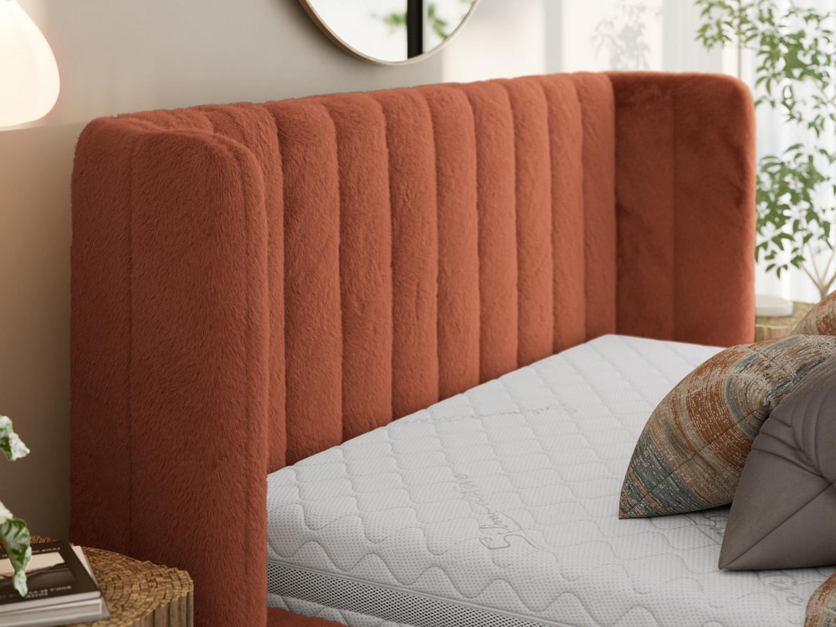 POLSTERBETT GOLETTA CLASSIC 200/200 - Orange Plüsch - Multipocket-Matratze - Orange, Textil (200/200cm) - MKS
