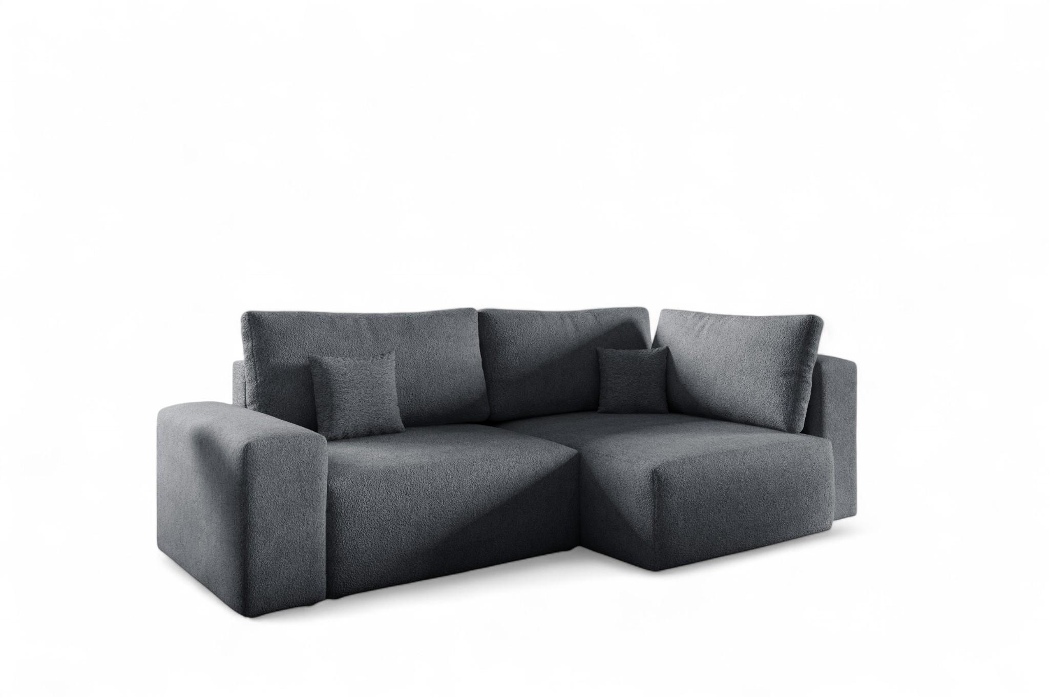 ECKSOFA Arona Mit Schlaffunktion - Dunkelgrau, Holzwerkstoff/Textil (253/148cm) - Fun Möbel