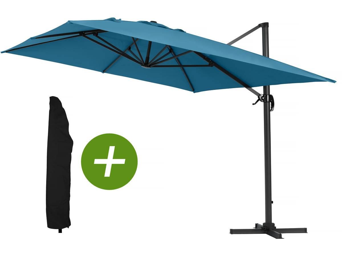 SONNENSCHIRM sun 4 Blau - Blau, Metall (400/300cm) - Habitat Garten