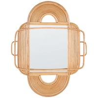 WANDSPIEGEL Rattan naturfarben 70/90 cm Alcorn - Beige/Naturfarben, Naturmaterialien (70/90/5cm) - Beliani