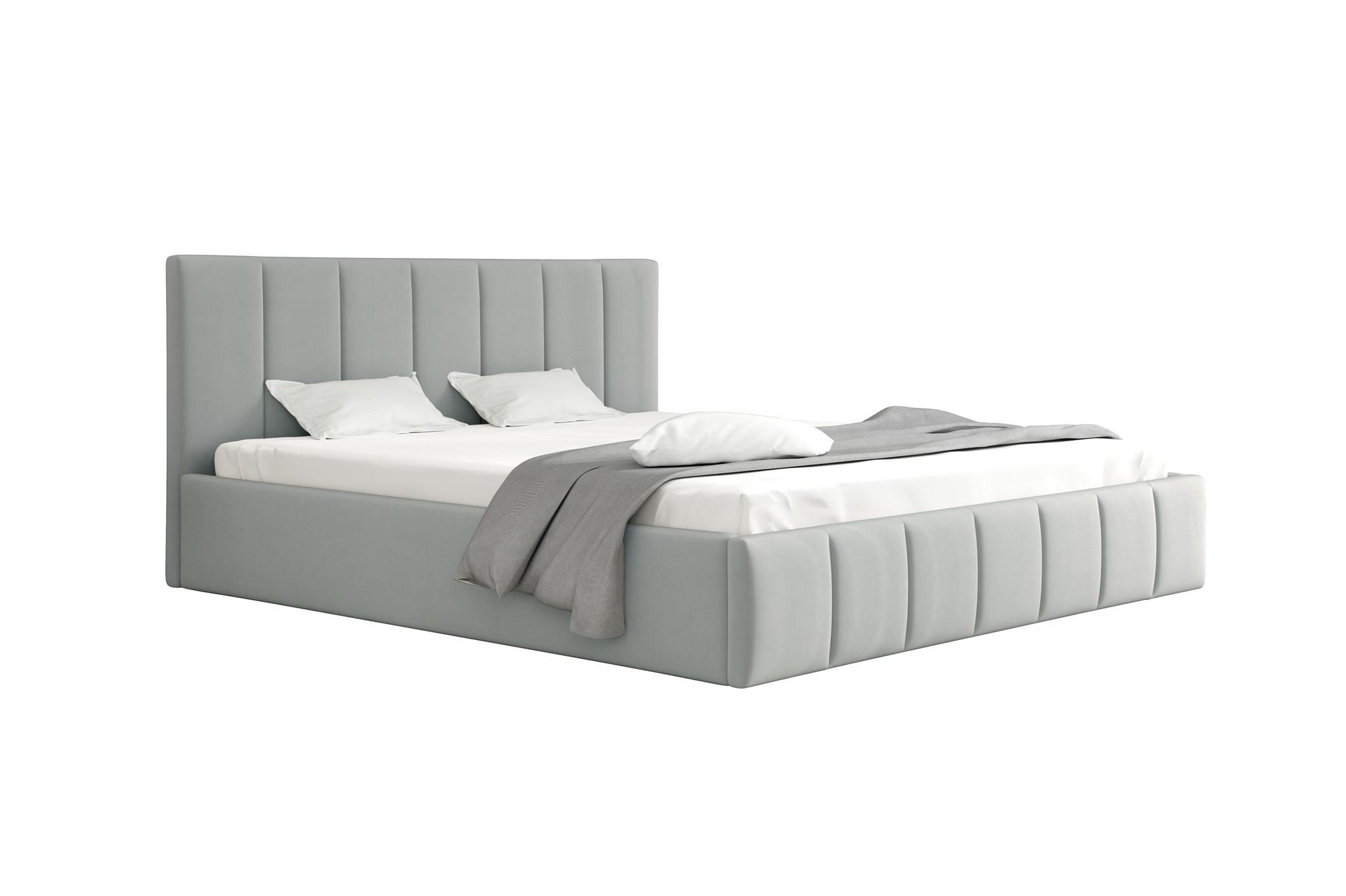 POLSTERBETT Detroit Komplettset - Hellgrau, Holzwerkstoff/Textil (180/200cm) - Fun Möbel