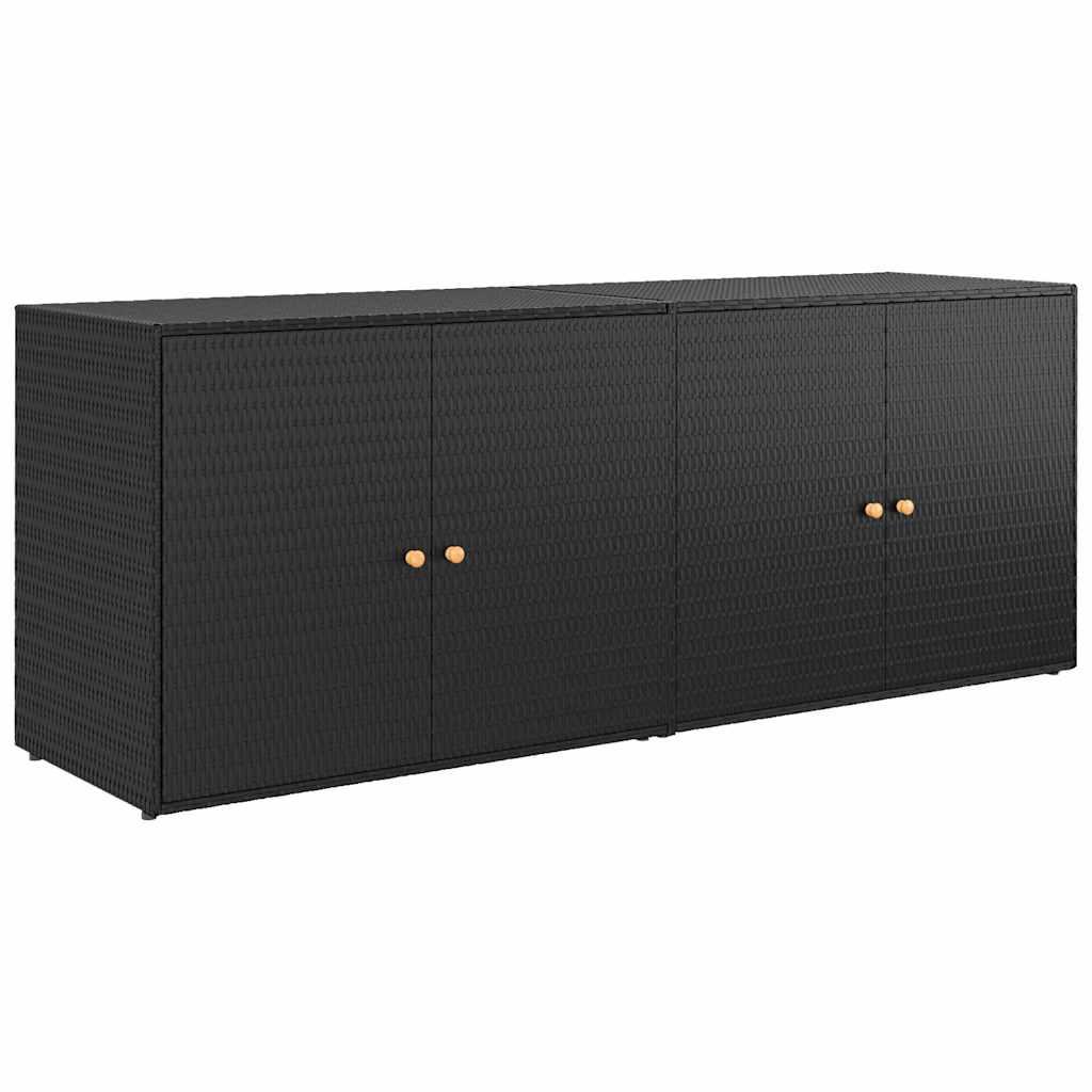GARTENSCHRANK Hughes 80/55.5/198 cm - Schwarz, Holzwerkstoff (80/198/55.5cm) - Nettlife