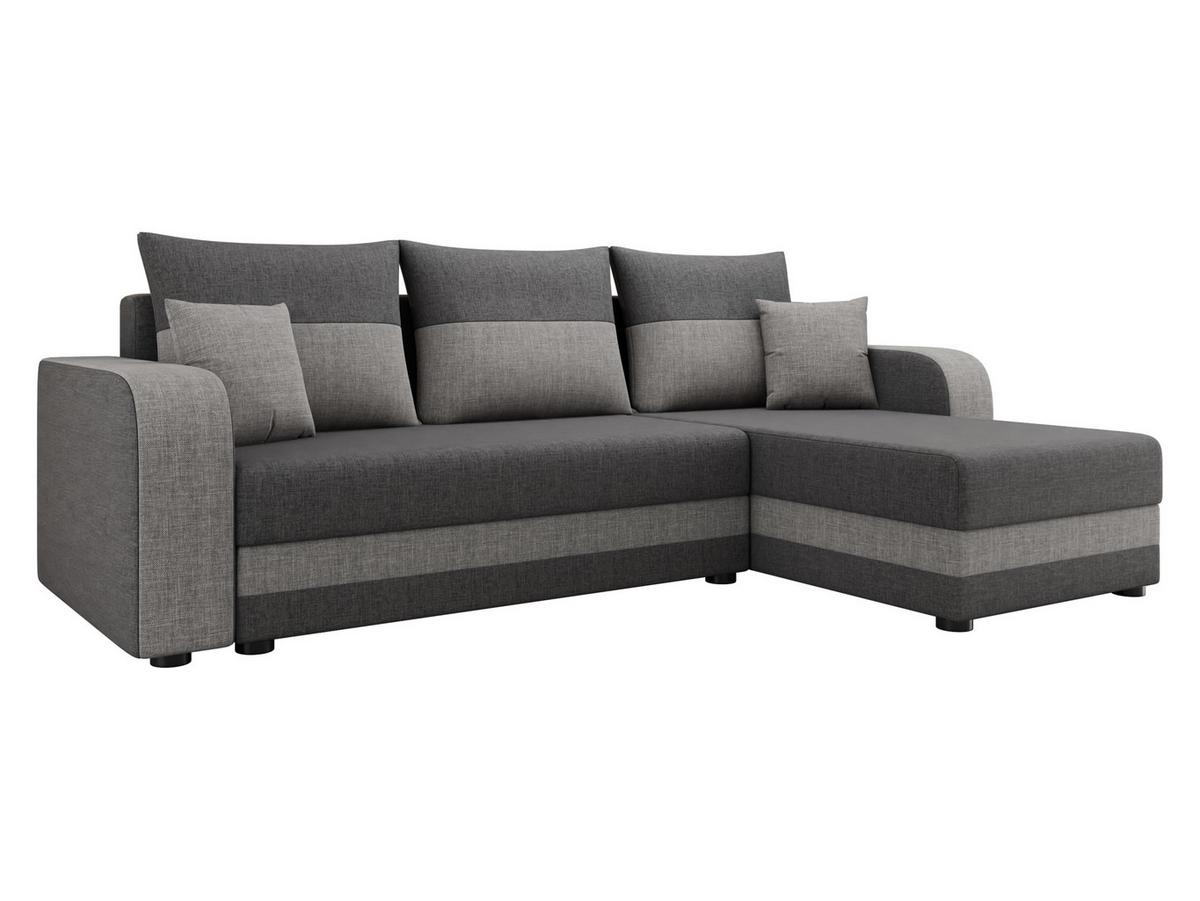 ECKSOFA Hewlet Bis - Hellgrau/Schwarz, Holz/Kunststoff (237/139cm) - MIRJAN24