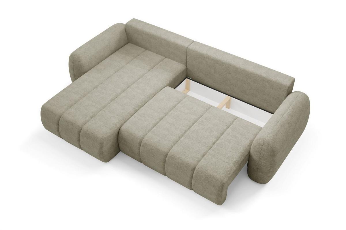 ECKSOFA Caria Mit Schlaffunktion - Creme, Holzwerkstoff/Textil (304/190cm) - Fun Möbel