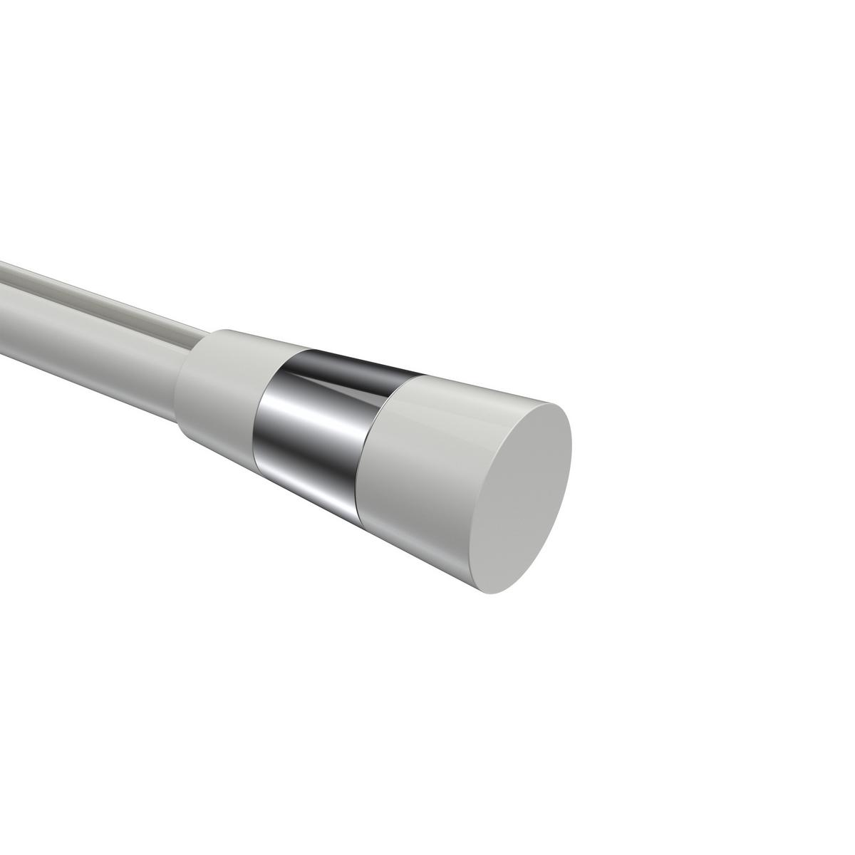 ENDSTÜCKE FÜR GARDINENSTANGEN 20 mm Ø, Tanara Weiß/Chrom, Packung 2 Stück - Chromfarben/Weiß, Metall (6.5/3.2/3.2cm) - INTERDECO