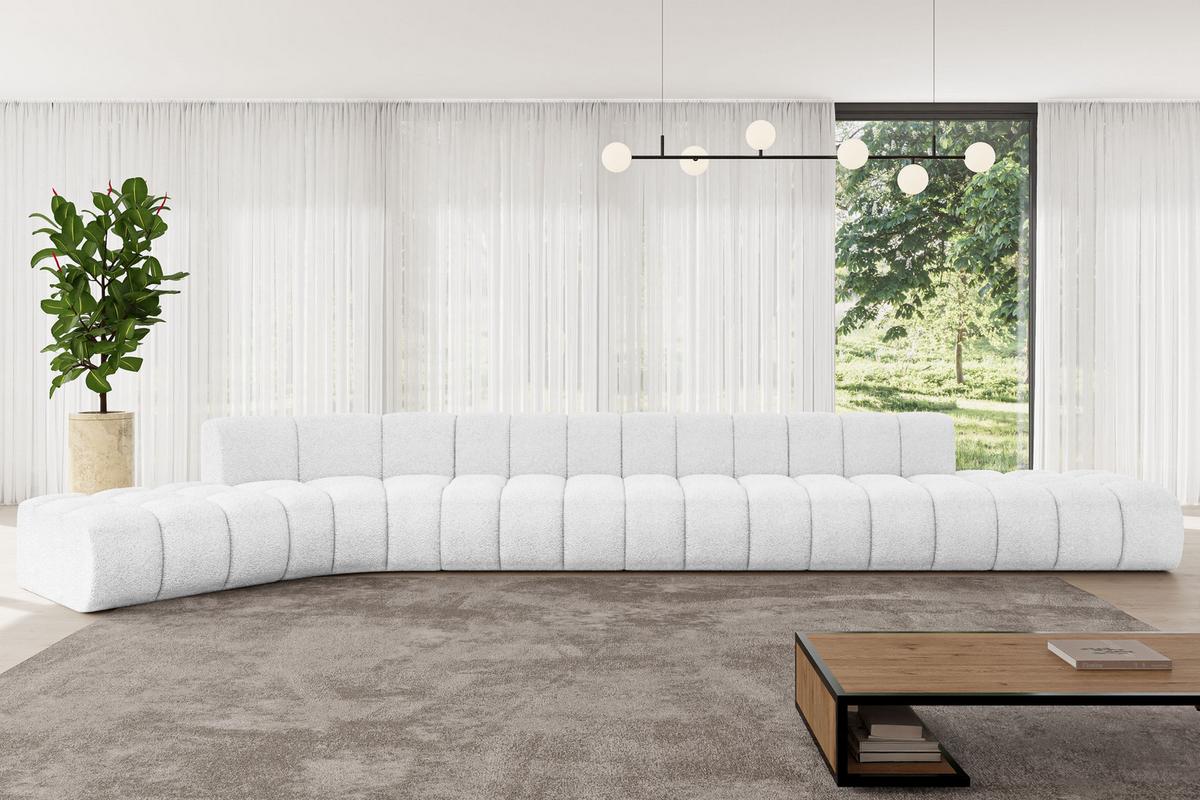 ECKSOFA modulares Sofa Solven-L3 - 562x174x70 cm Weiß - Weiß, Holzwerkstoff/Textil (562/174cm) - ALTDECOR