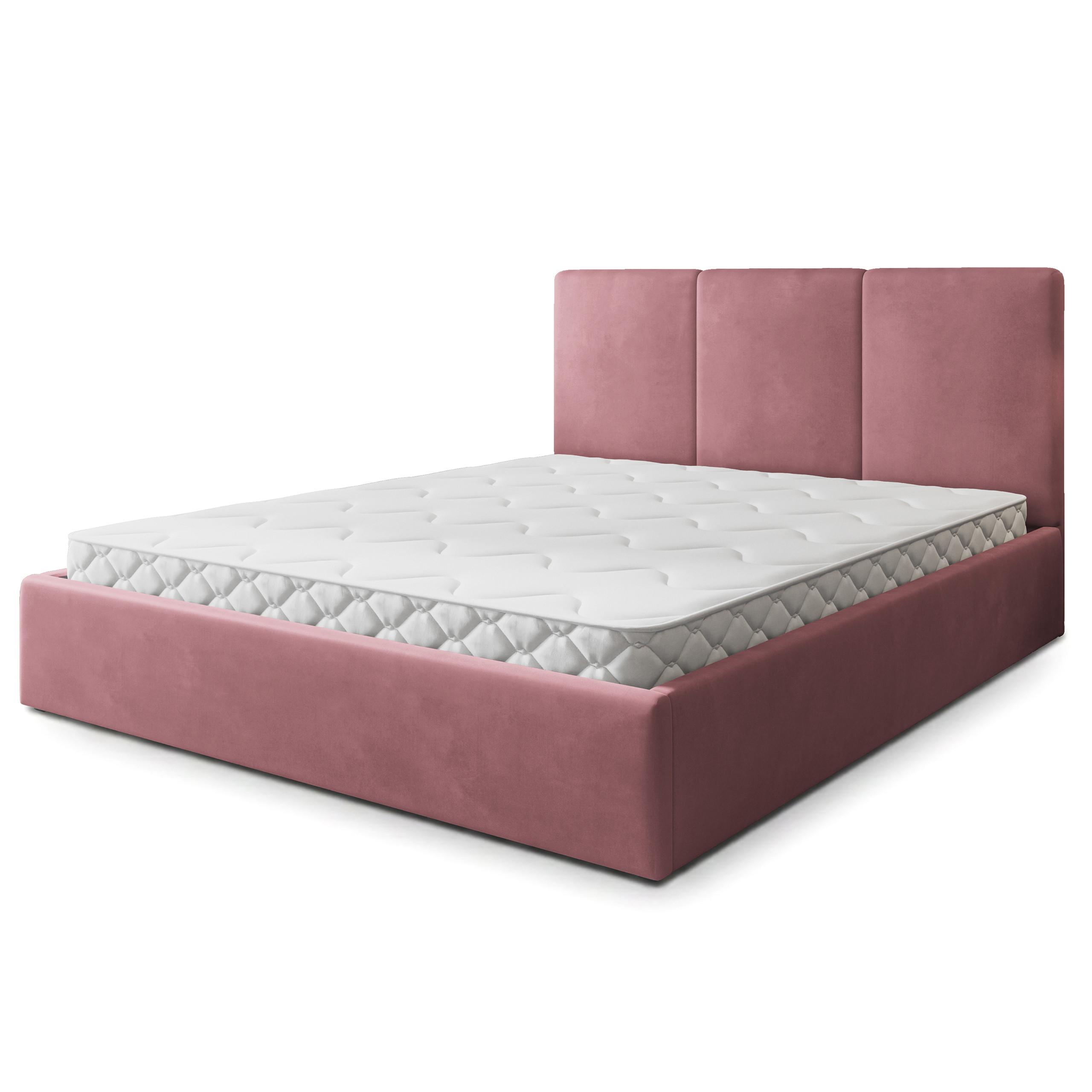 POLSTERBETT AZURI 200x200 cm mit Bettkästen - Rosa - Rosa, Holz (200/200cm) - MASSENO