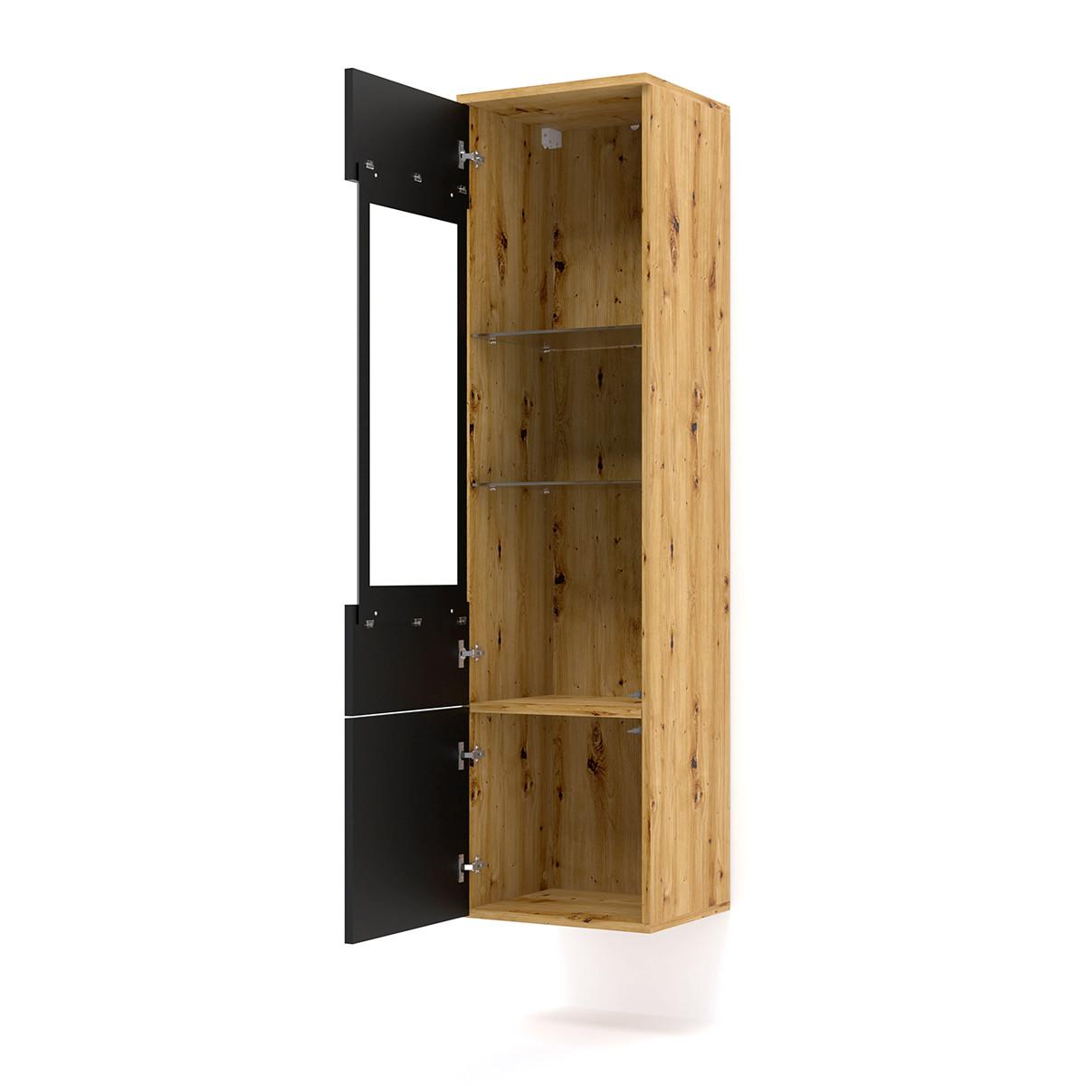 VITRINE Aurus Holz und Schwarz - Schwarz, Holzwerkstoff (37/143.5/33cm) - Petits-meubles