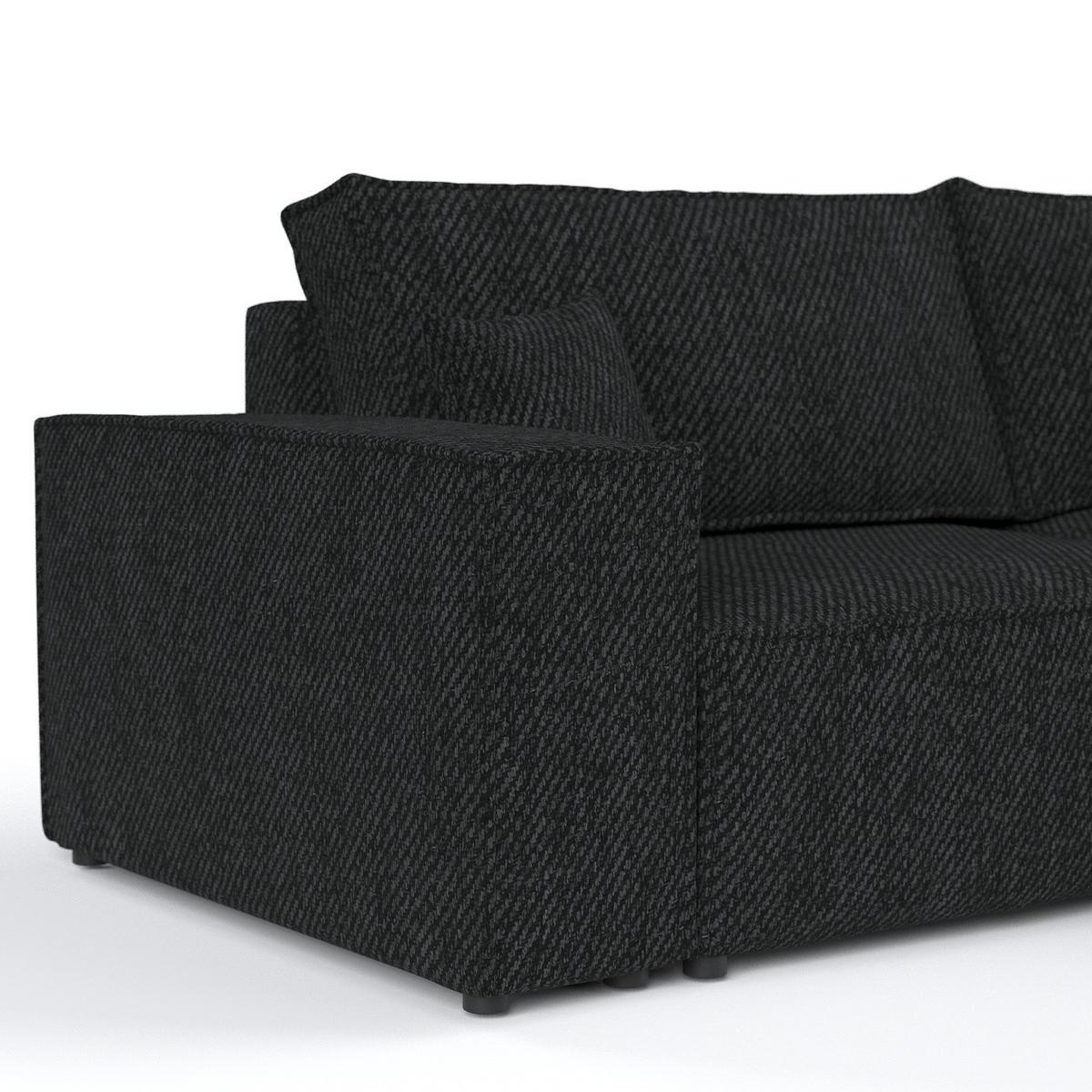 ECKSOFA AVION mit Schlaffunktion Schwarz im Neve Stoff - Schwarz, Holz/Holzwerkstoff (253/148cm) - AltaBeds