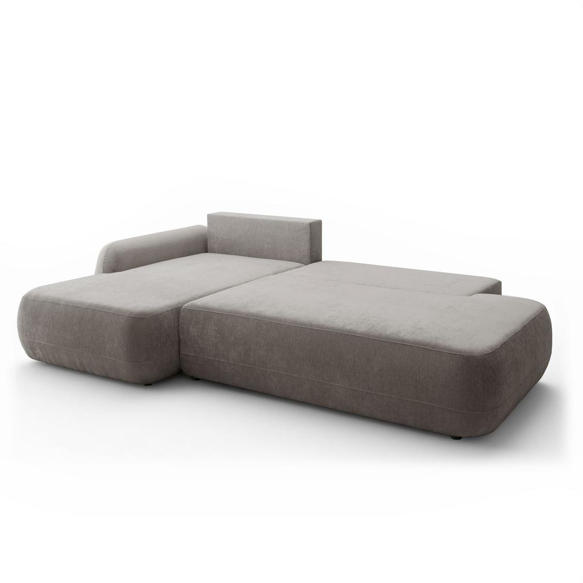 ECKSOFA GOYA mit Schlaffunktion und Bettkasten, Linke, Perfect Harmony 85 - Hellgrau, Textil (184/302cm) - Lookway