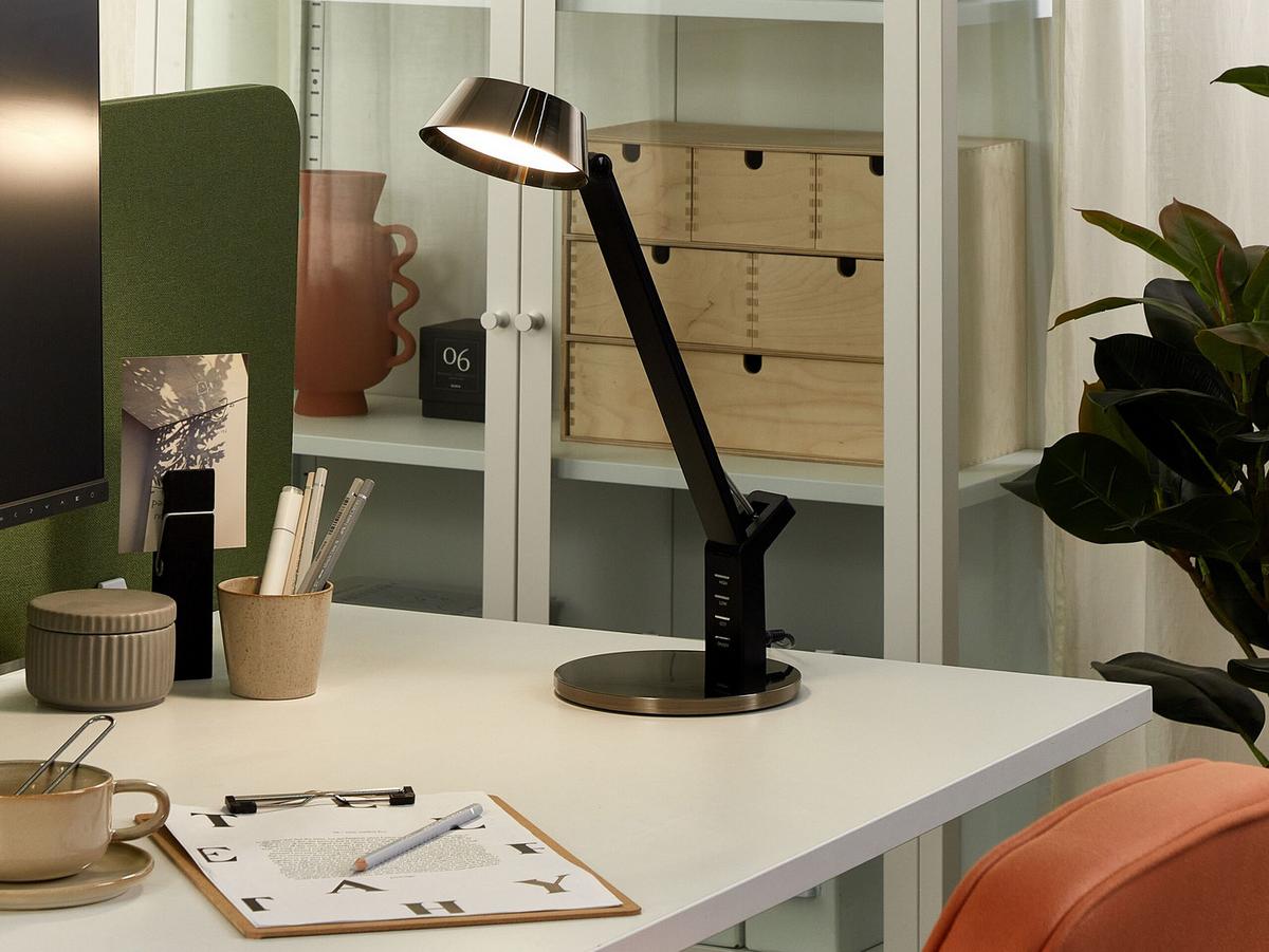 SCHREIBTISCHLAMPE Chamaeleon 17/17/40 cm - Messingfarben, Metall (17/17/40cm) - Beliani