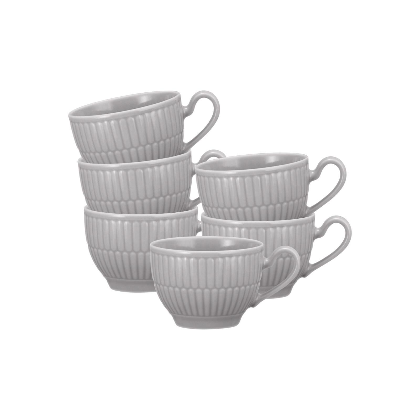 ESPRESSOTASSEN Amina Silbergrau 0,1 l 6er Set - Grau, Keramik (0.1L) - Seltmann Weiden