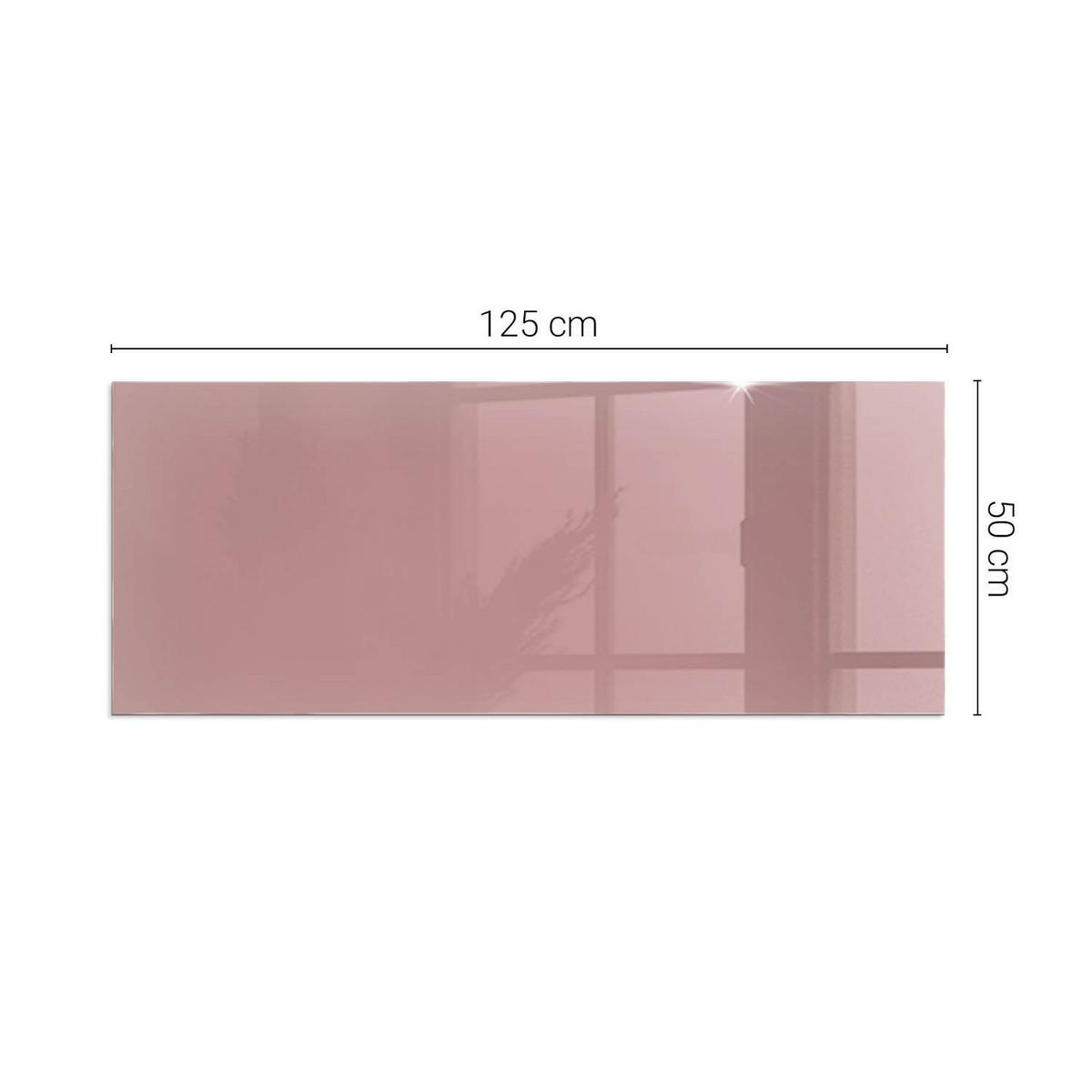GLASPLATTE für Kamin 125x50 cm - Pink, Glas (125/50/0.4cm) - TULUP