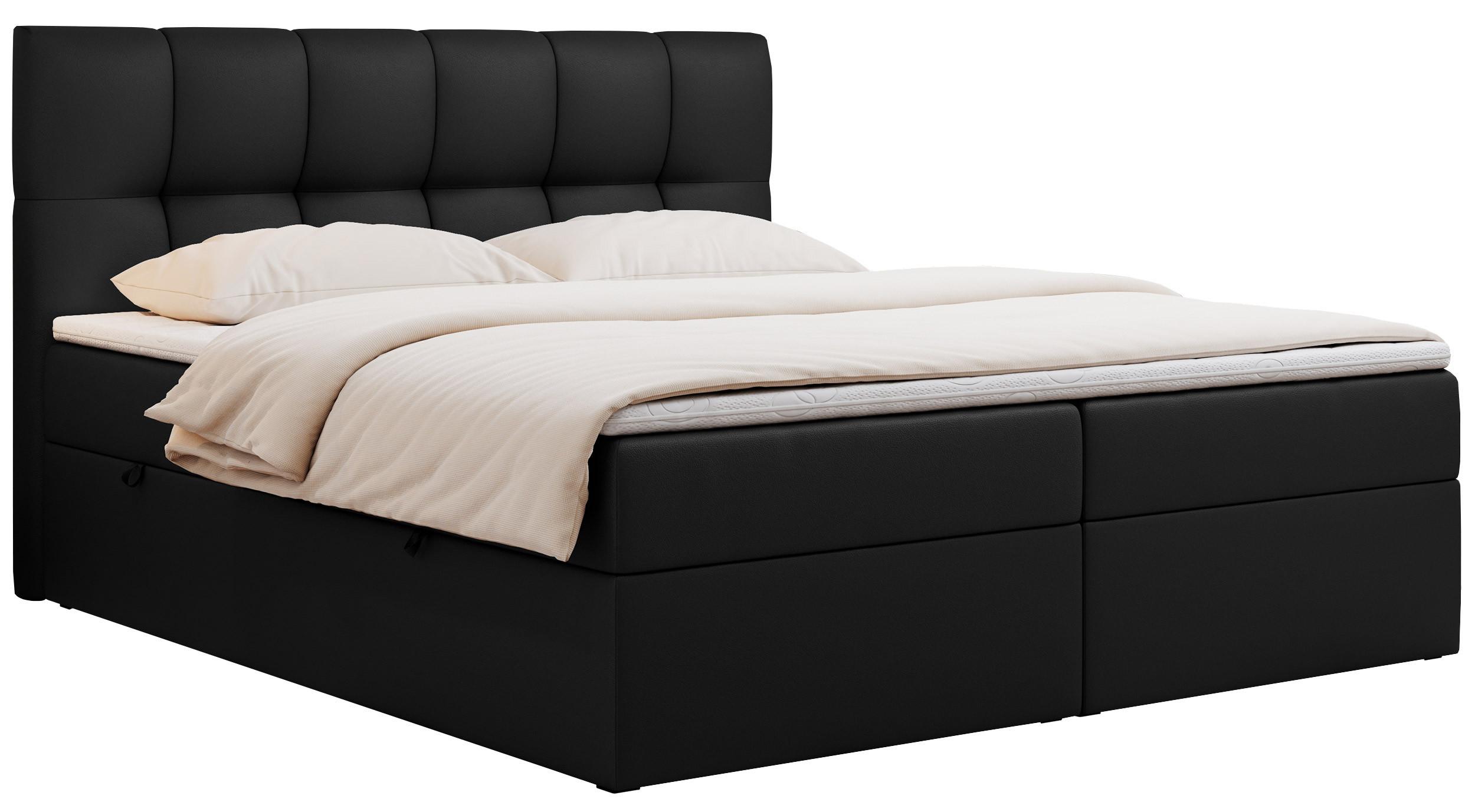 BOXBETT RICO 200/200 Schwarz Kunstleder - H4 - Schwarz, Holz/Textil (200/200cm) - MKS