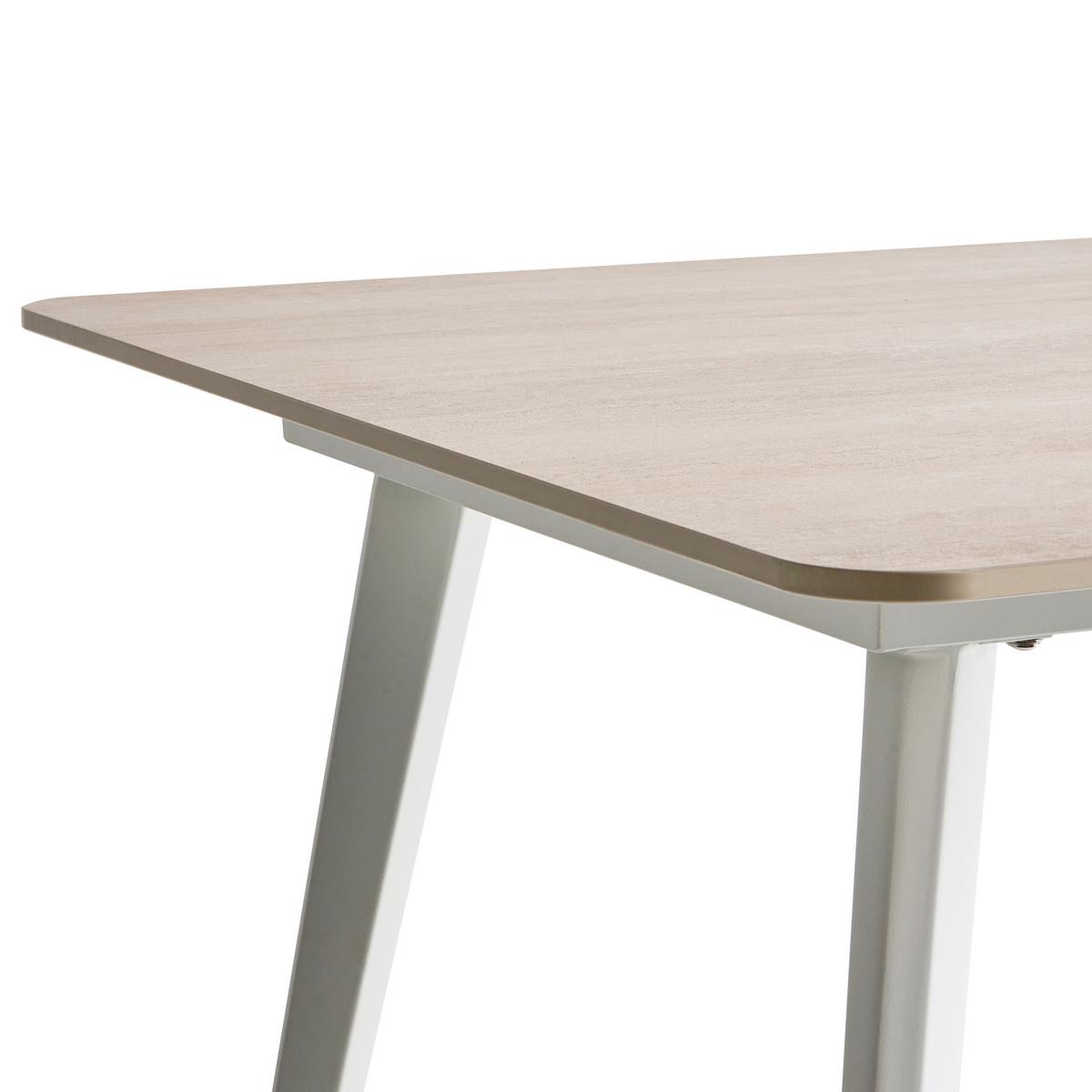 GARTENTISCH 160/90 cm Stein Travertinoptik Rodallo - Beige, Stein (160/90/75cm) - Beliani