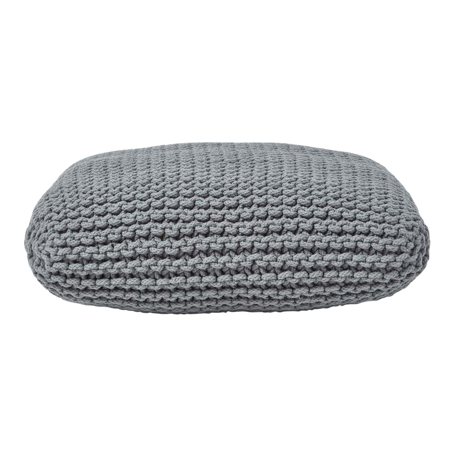 STRICK-POUF grau, Bodenkissen 70/70/20 cm - Grau, Textil (70/20/70cm) - Homescapes