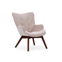 LOUNGESESSEL Lenari Puderrosa Cordstoff mit Füßen in Braun - Hellrosa/Braun, Holz/Textil (71/96/86cm) - S-Style Möbel