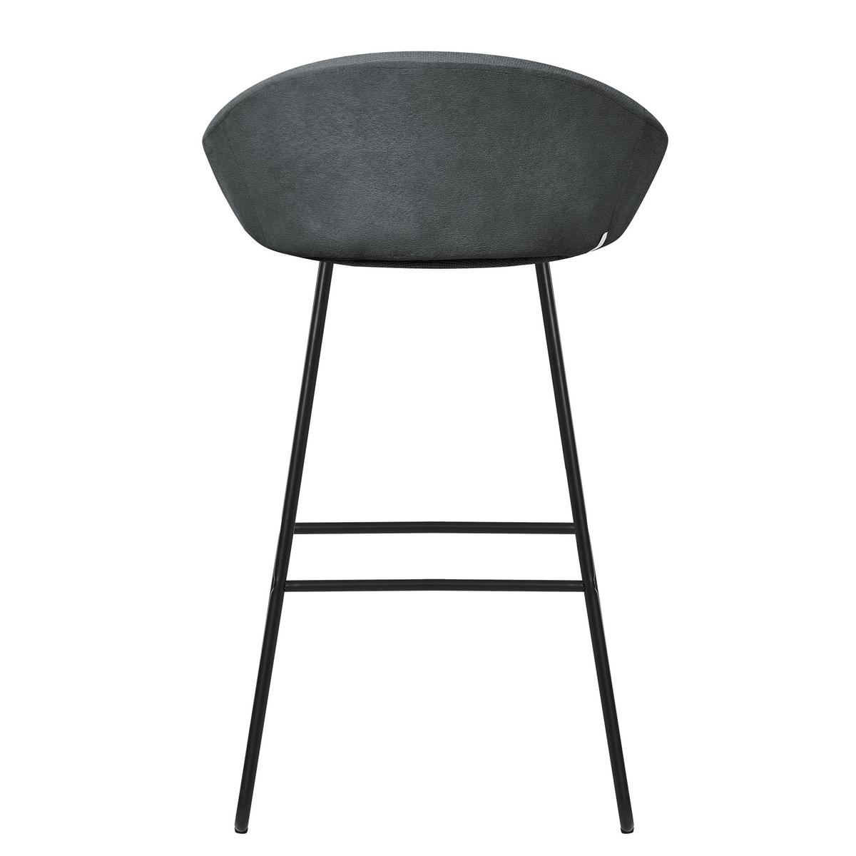 BARHOCKER 2er Set Anthrazit mit Stoffbezug - Anthrazit/Schwarz, Metall (56/94/50cm) - ML-DESIGN