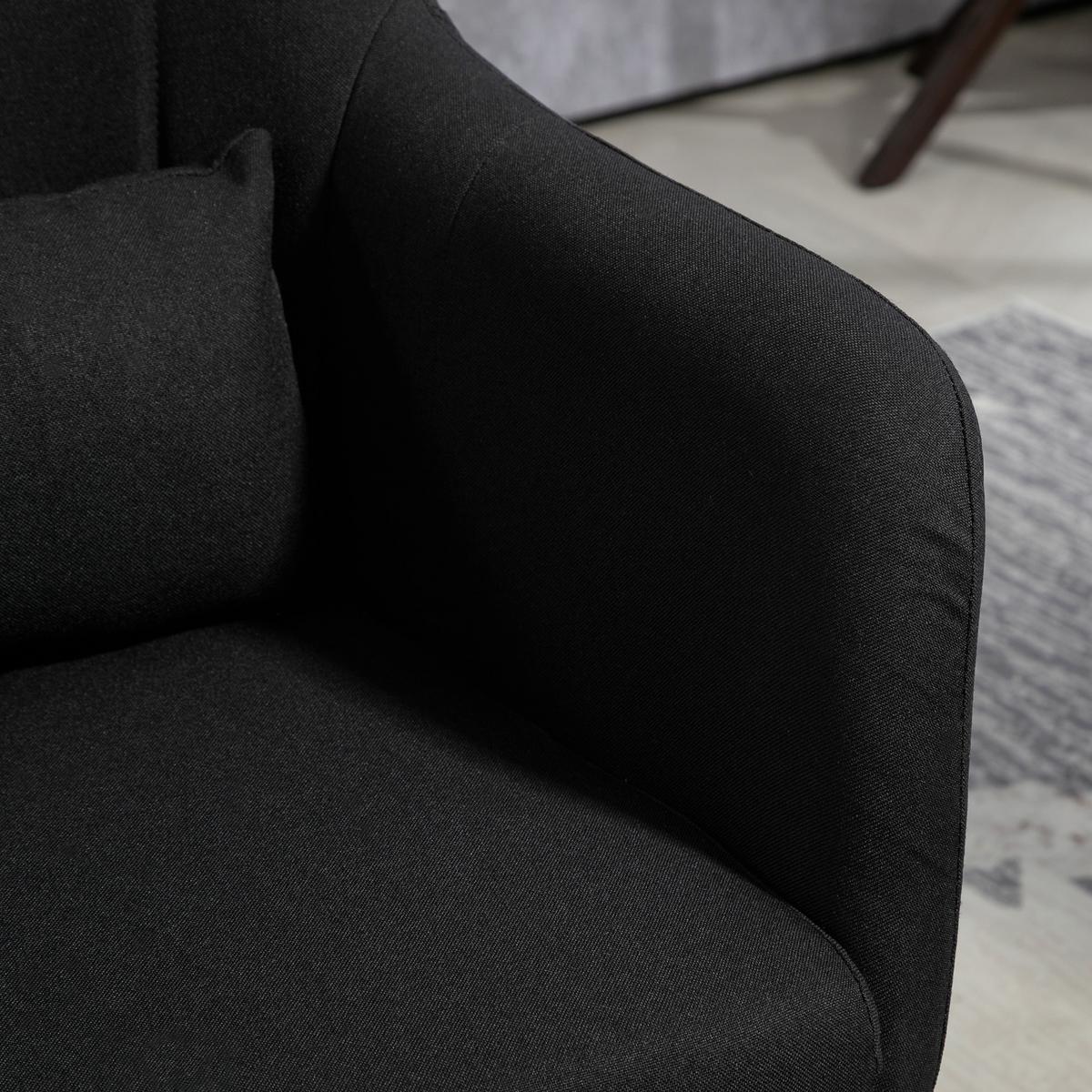 SESSEL Polyester Schwarz - Schwarz, Textil (60/91/60cm) - HOMCOM