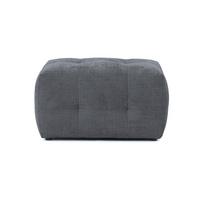 POLSTERHOCKER mit raffinierten Steppungen, zu passendem Sofa, Wellenunterfederung, Chenille-Bezug Grau / 21058 - Schwarz/Grau, Kunststoff/Textil (87/46/68cm) - luma-home