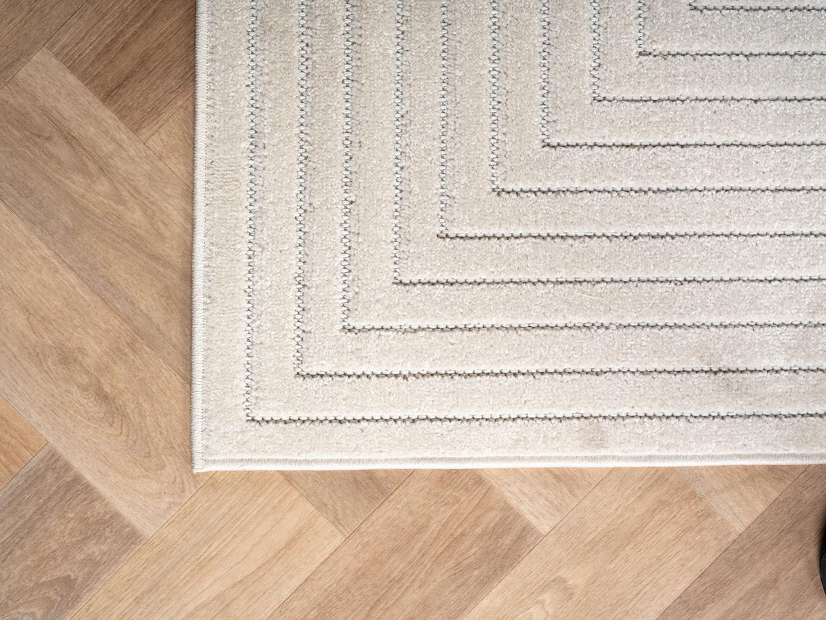 TEPPICH Outdoor ENGADIN in Creme, im Skandi-Stil mit 3D-Design, aus Polypropylen, 200 x 290 cm - Beige, Textil (290/200cm) - KADIMA DESIGN