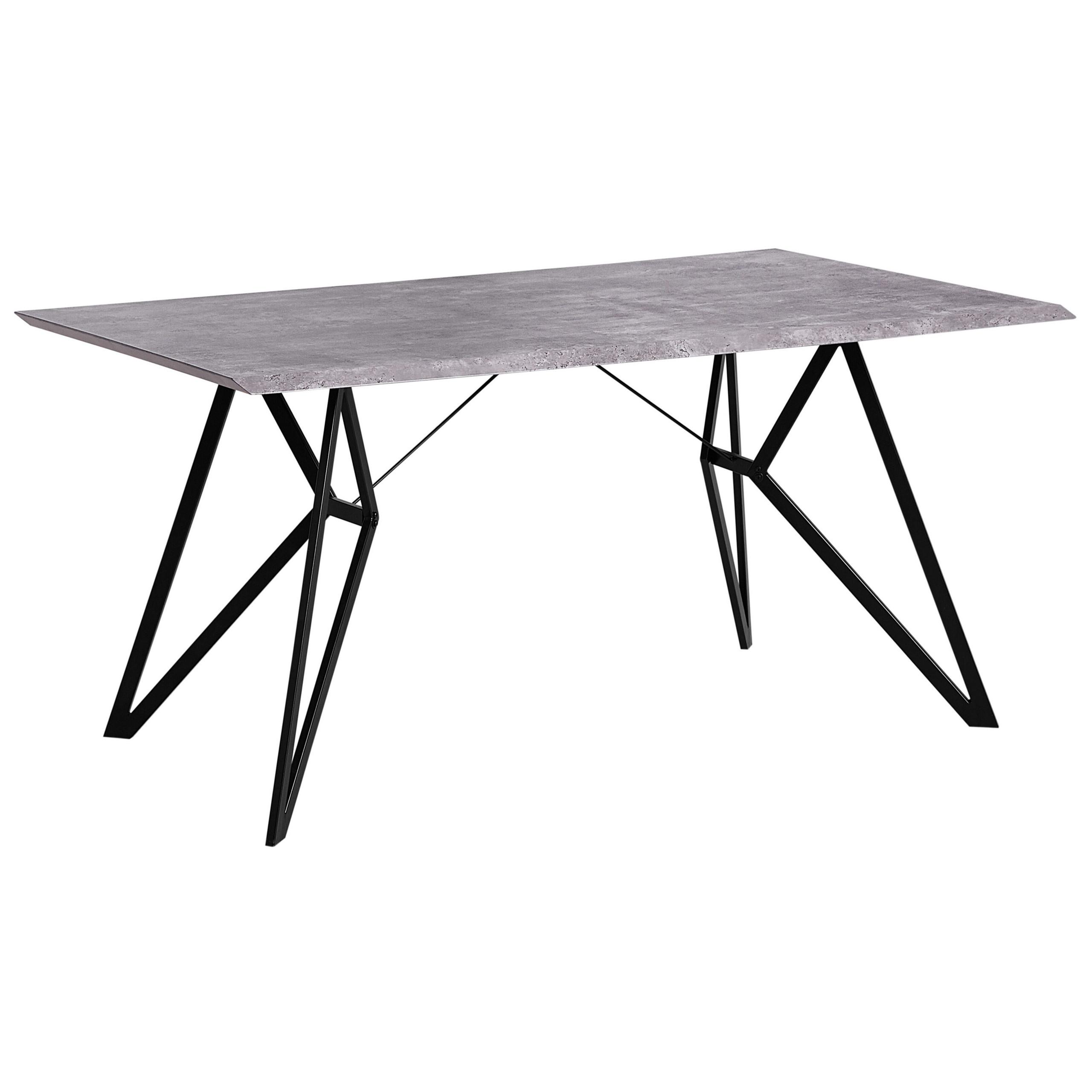 ESSTISCH 160/90/76 cm Hellgrau Rechteckig Buscot - Grau, Holzwerkstoff (160/90/76cm) - Beliani